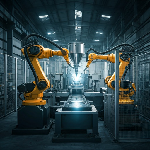 Robotic injection molding production line