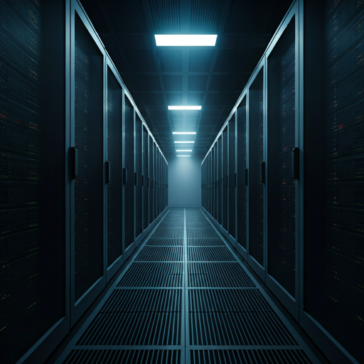 Secure server room corridor